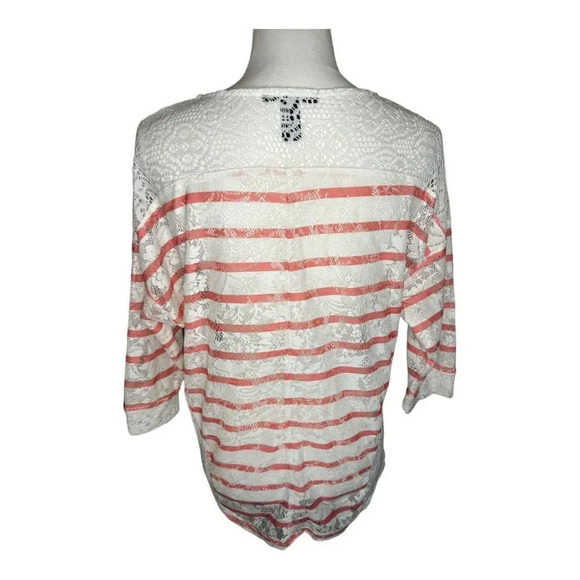 Style & Co. Women’s Small Pink & White Striped Lightweight Oversized Top - Picture 3 of 6